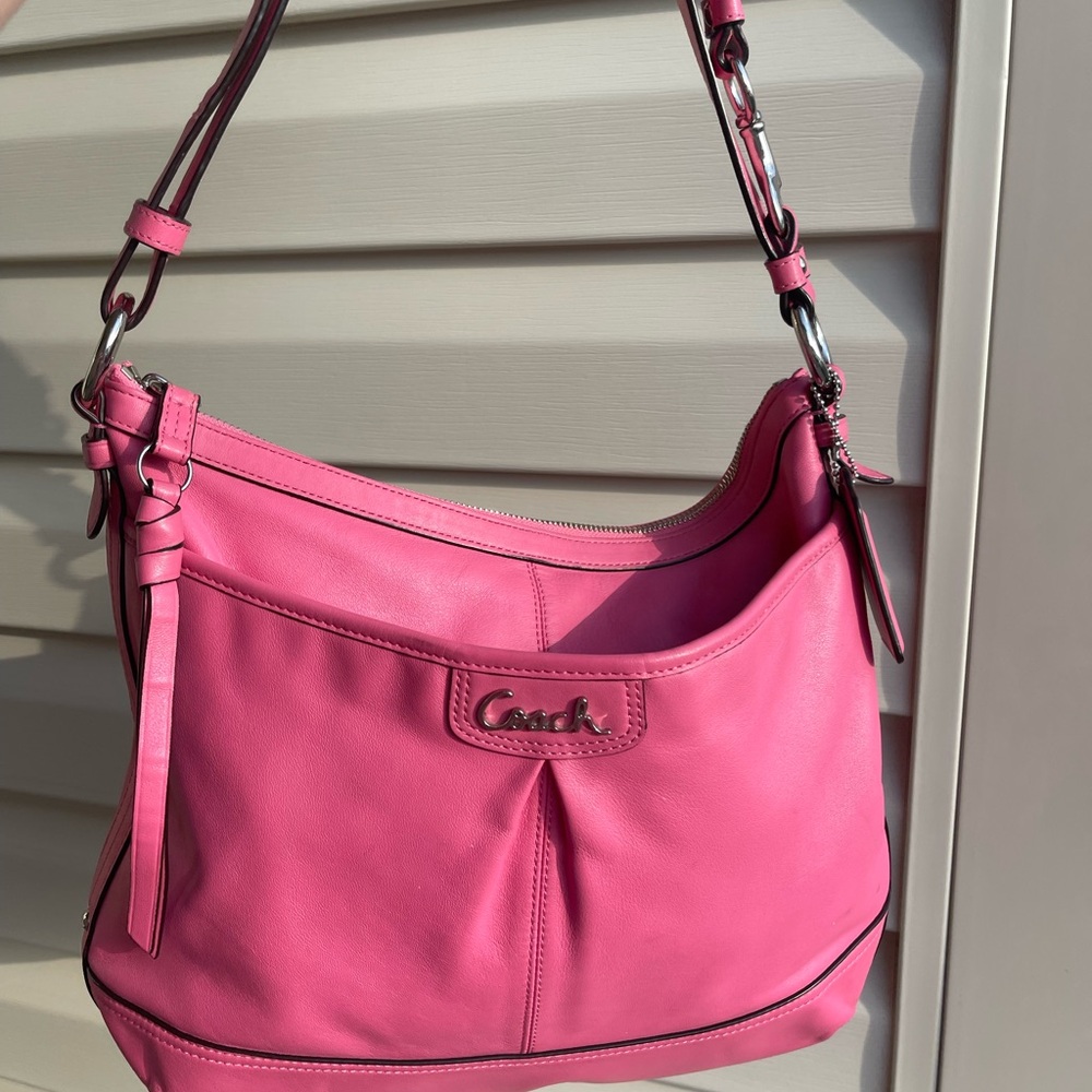 Coach Pink Leather Shoulder Bag